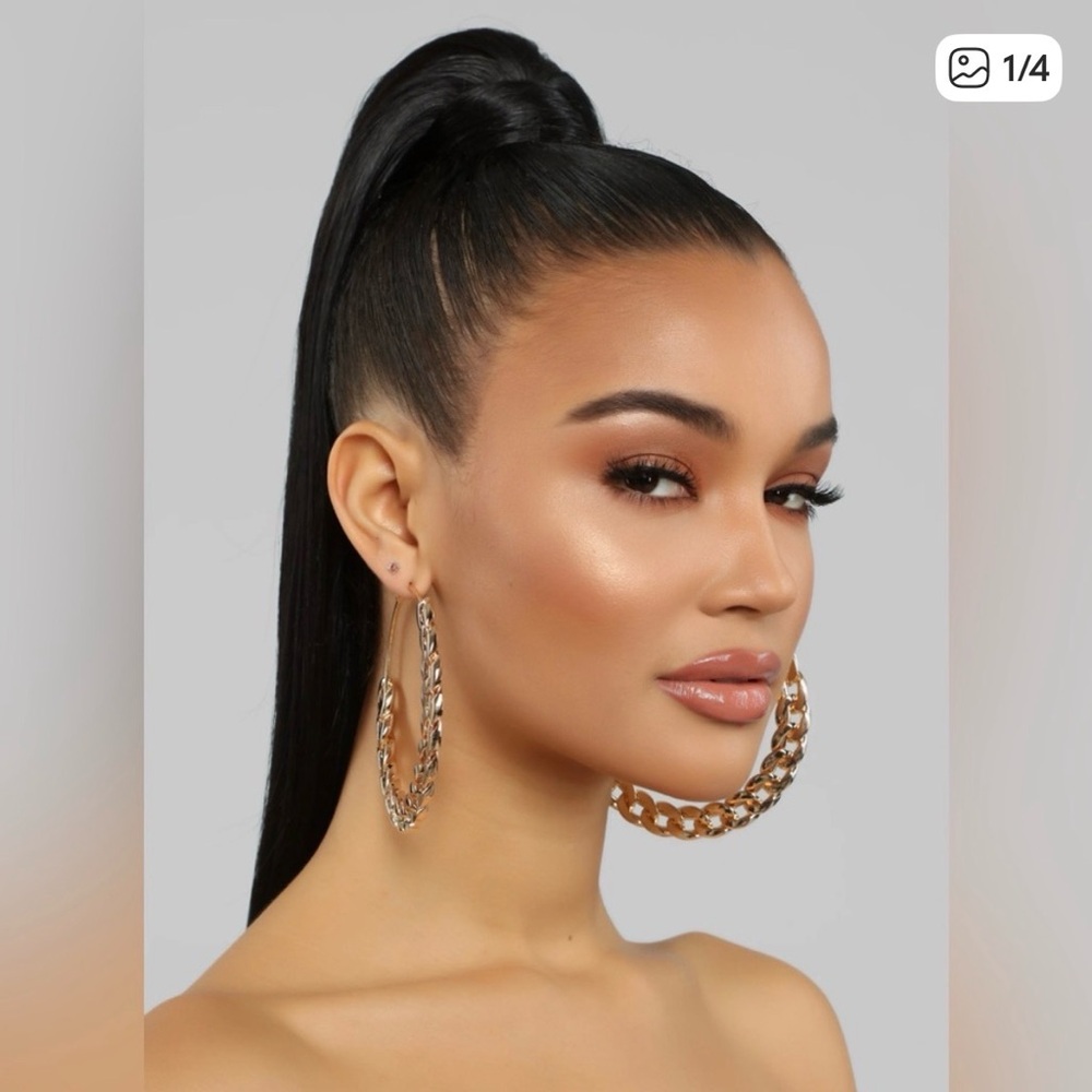 Fashion Nova Chain Link Hoops